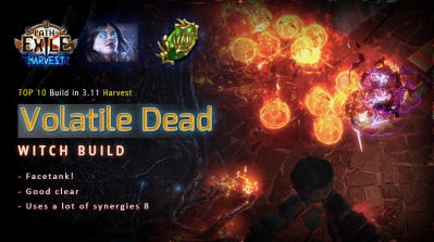 [Harvest] PoE 3.11 Witch Volatile Dead Necromancer Facetank Build (PC,PS4,Xbox,Mobile)